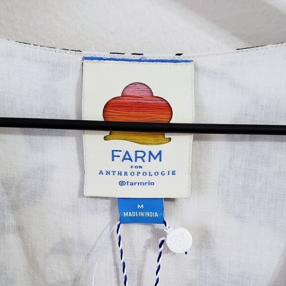 Farm Rio X Anthropologie Printed Wrap Long Sleeve Mini Dress Size Medium NWT - Picture 8 of 10